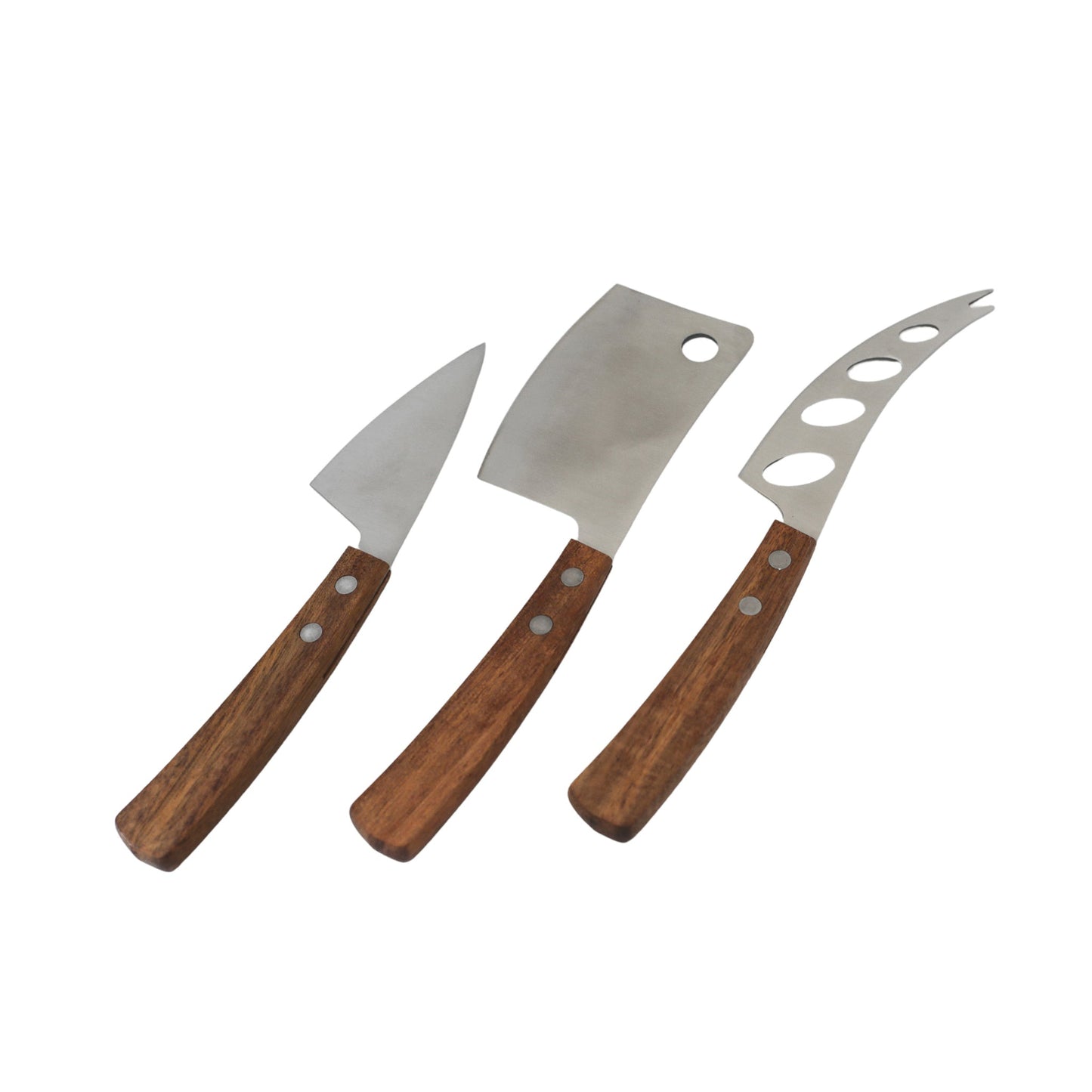 3 Piece Cheese Knife Set with Wood Handles