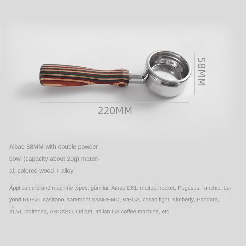 Coloured Wood Bottomless Coffee/Espresso Handle/portafilter - Various Sizes and Designs