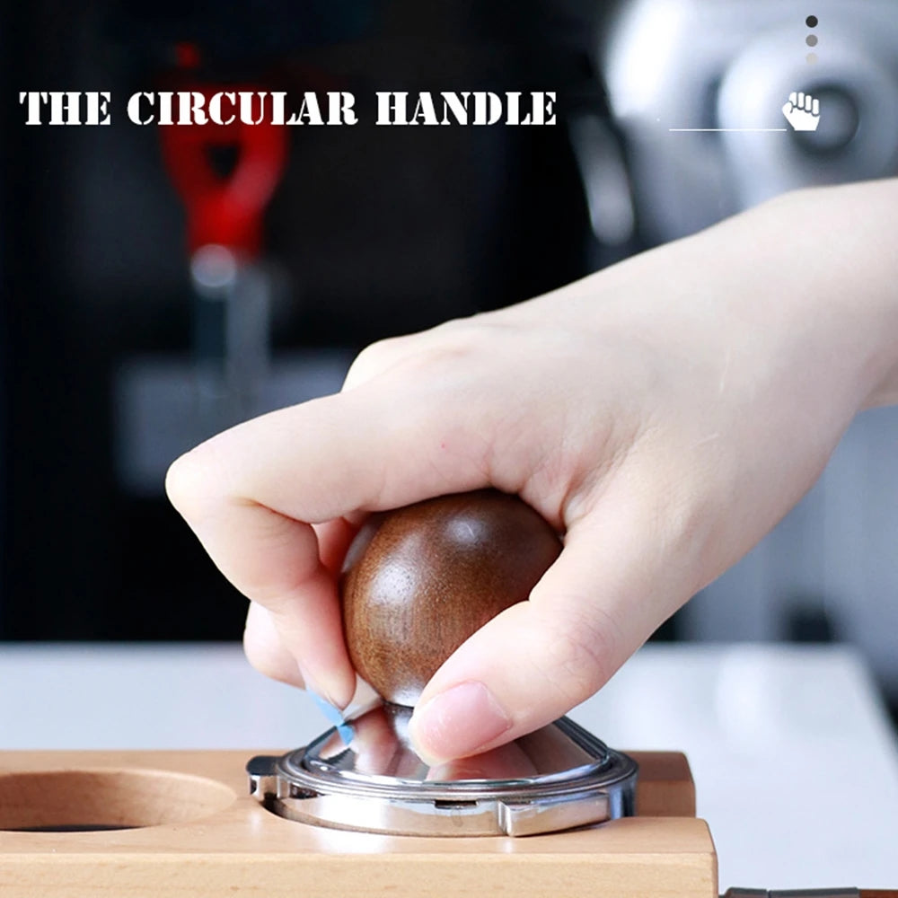 Coffee Tamper - Walnut/Beech Handle - 304 Stainless Steel