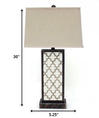 Bronze Rock Floral Base - Table Lamp