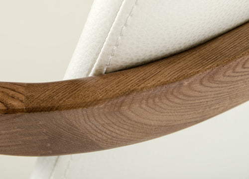Modern Walnut Wood and Leather Dining Chair