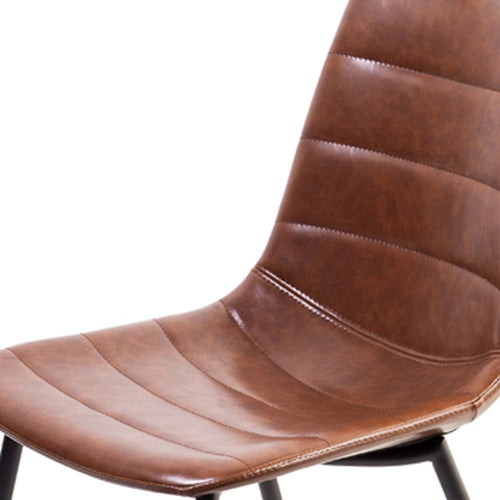 Leatherette and Iron Dining Chairs - Set of 2