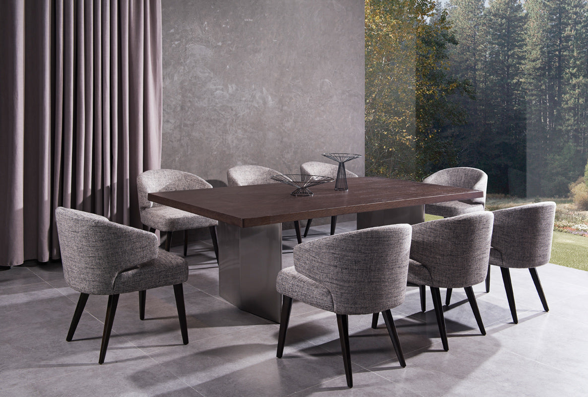 Elegant Wrap-around Dining Chair with Solid Wooden Legs