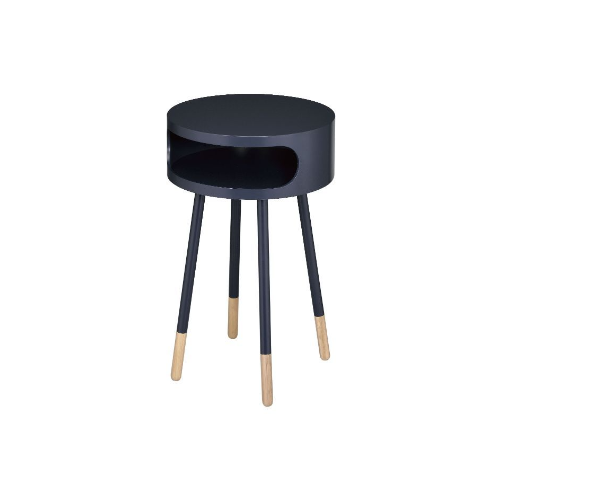 Bentwood Retro Round Wooden End Table - Black or White
