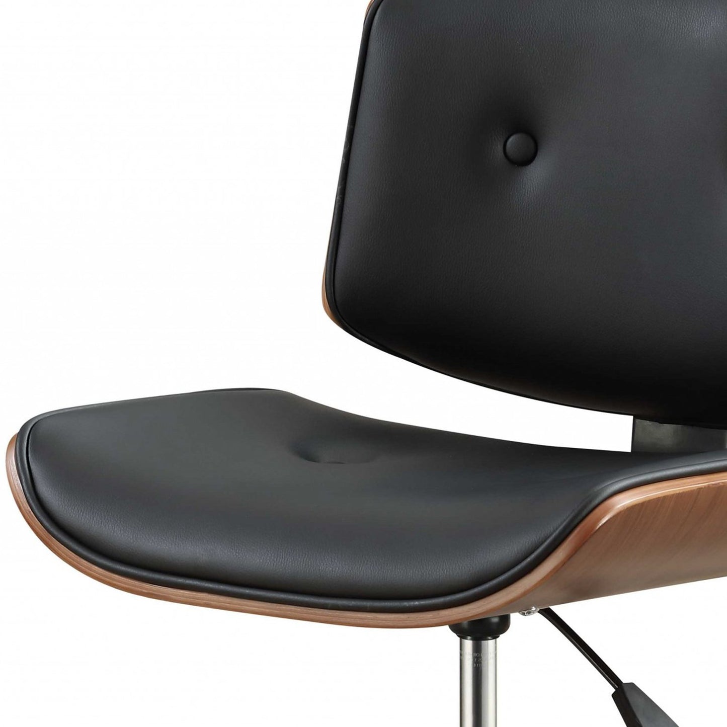 Black And Walnut Office Chair - Classic Design