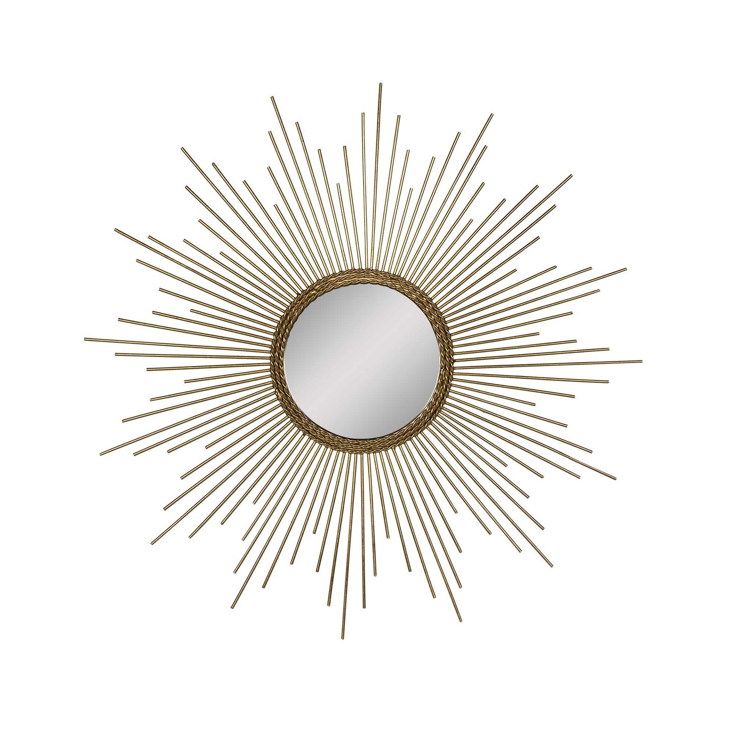 Round Gold Metal Sunburst Framed Wall Mirror - 26inch Diameter