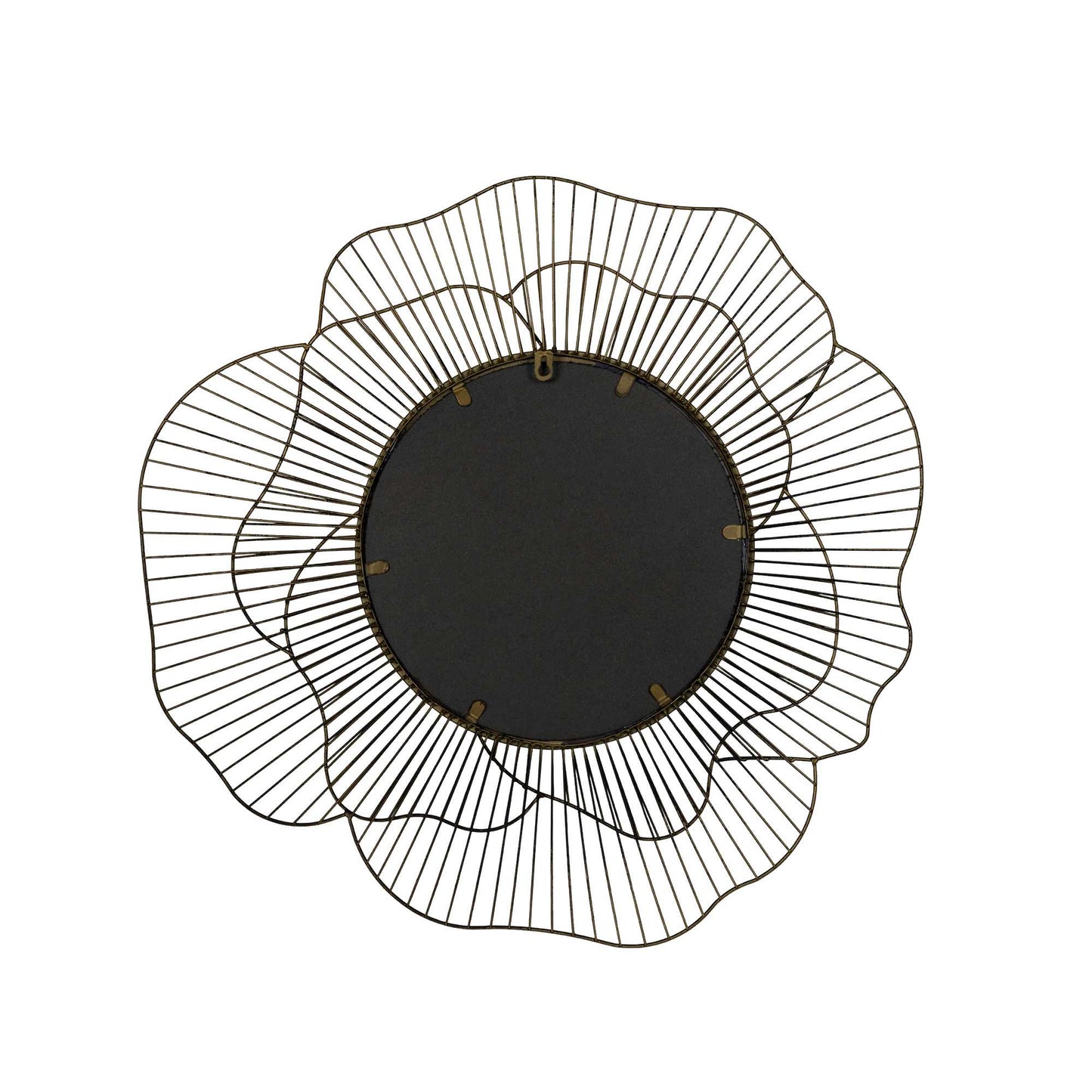 Round Gold Flower Metal Wall Mirror - 28.25inches