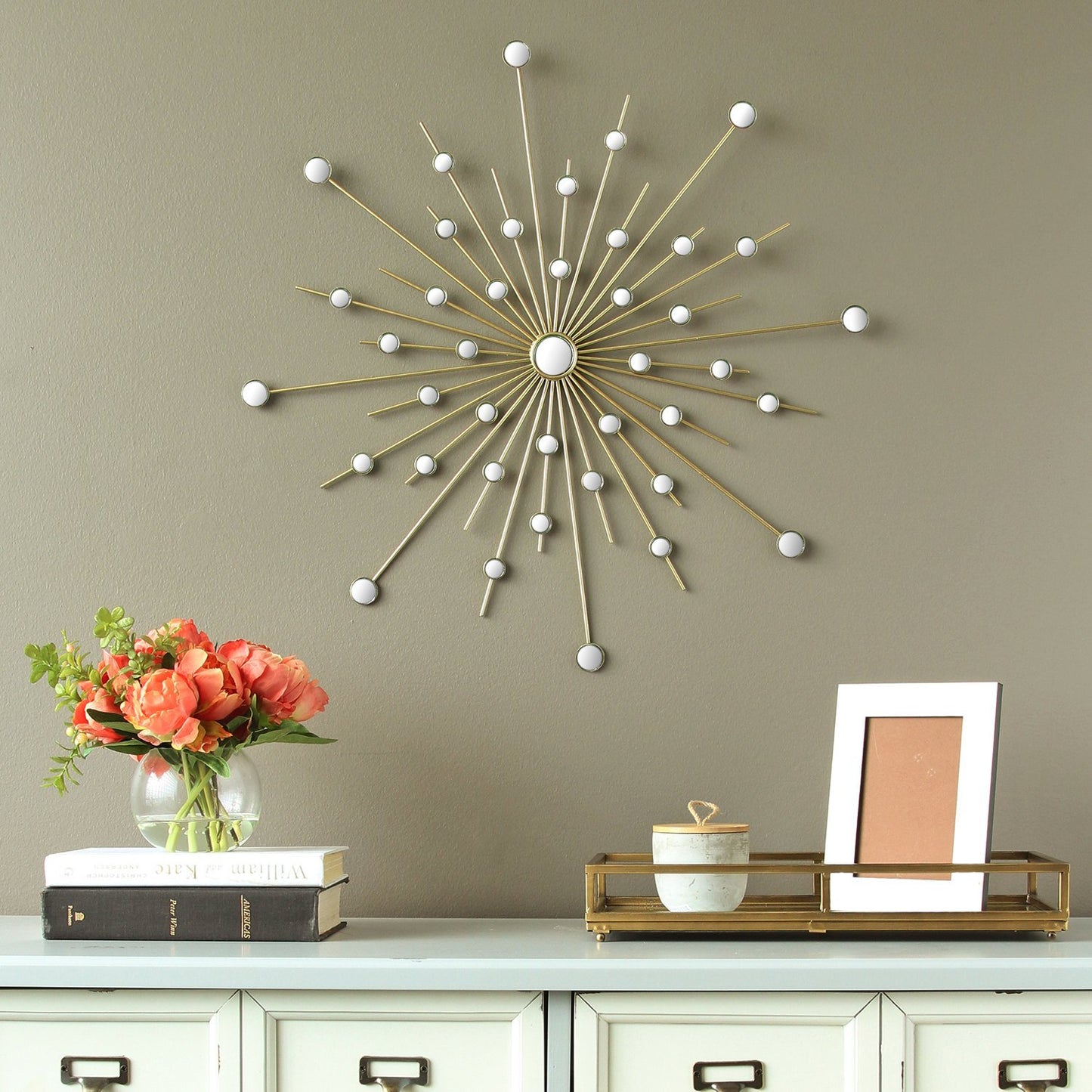 Shimmering Gold Metal Burst - Wall Decor