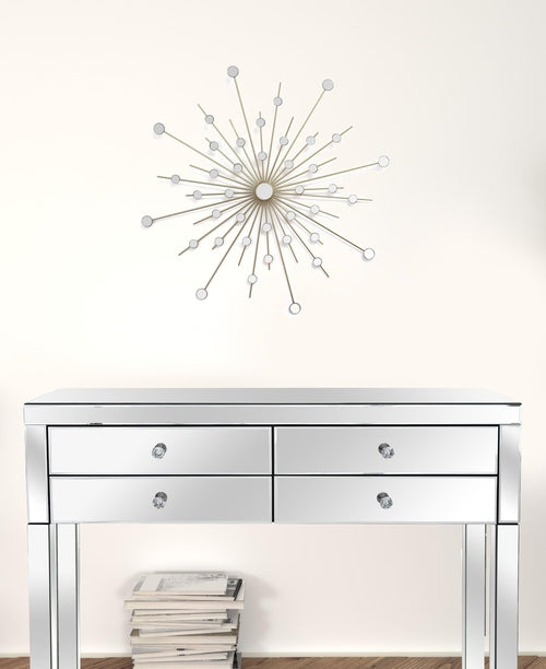 Shimmering Gold Metal Burst - Wall Decor