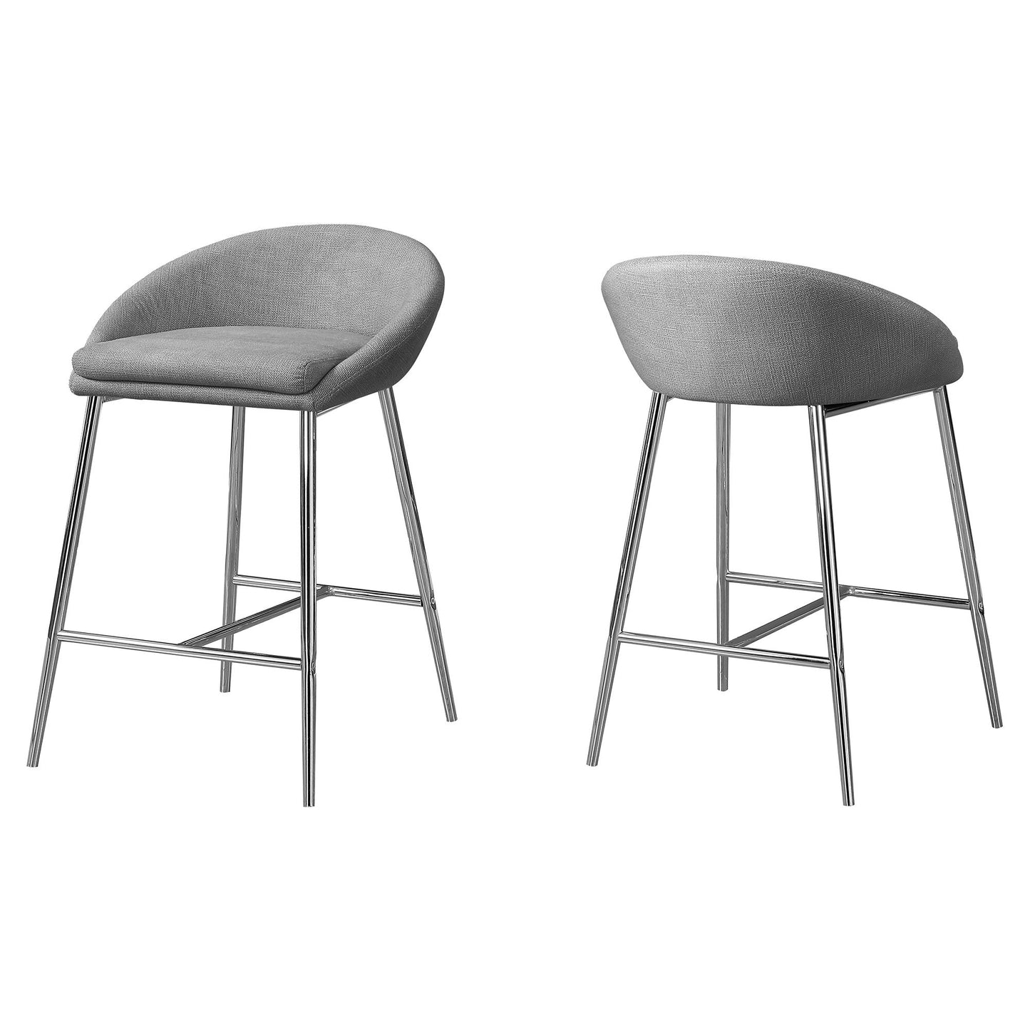 Grey Metal Bar Stools - Set of 2