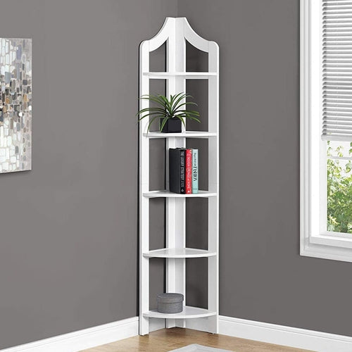 Corner Accent Shelf/Bookcase in White
