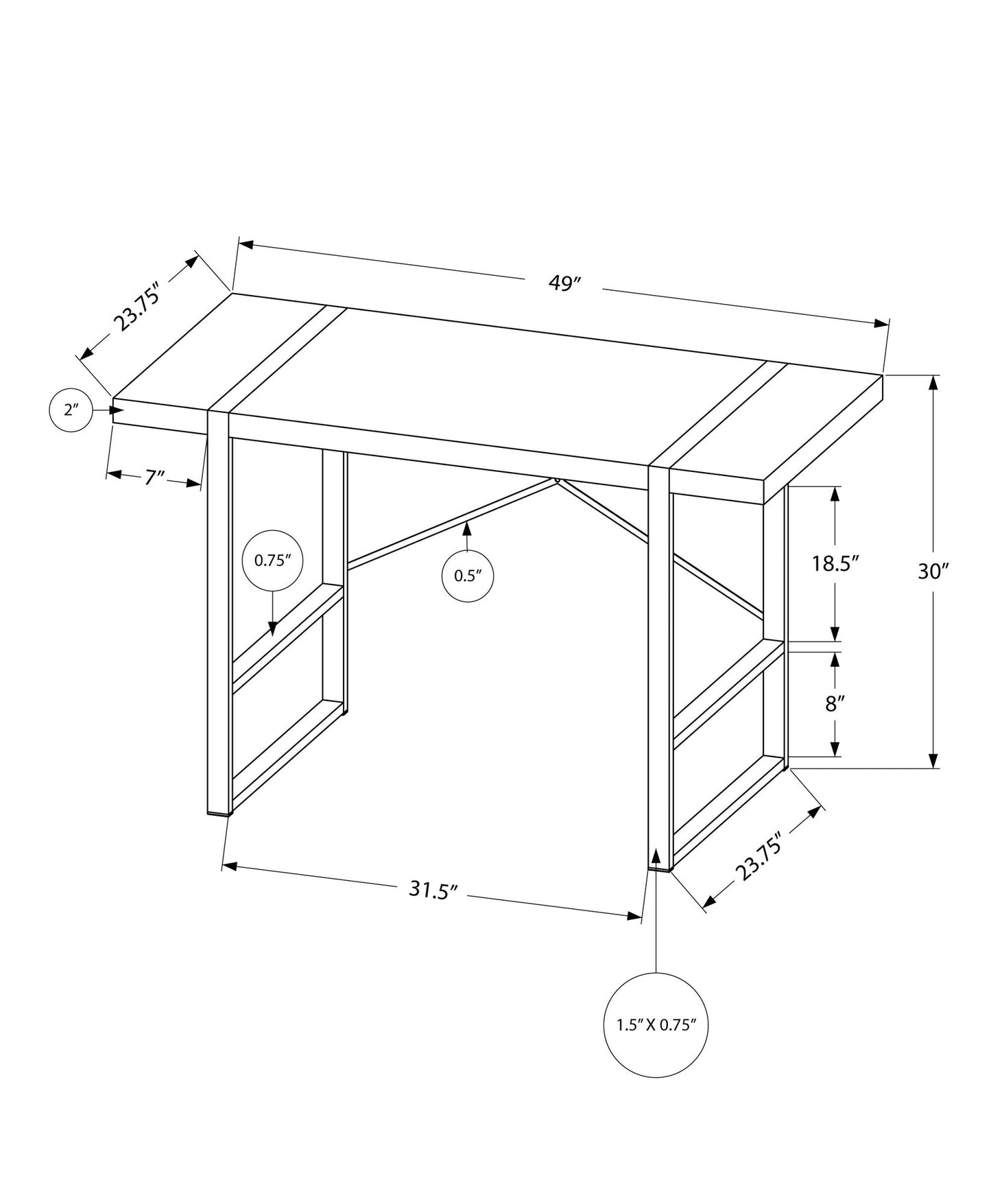 Minimalist Wood & Metal Computer Desk