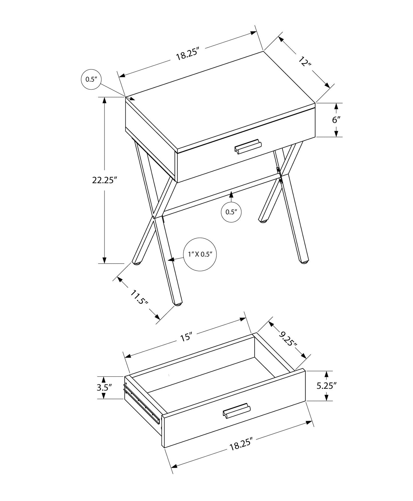 Metal Accent Table in White