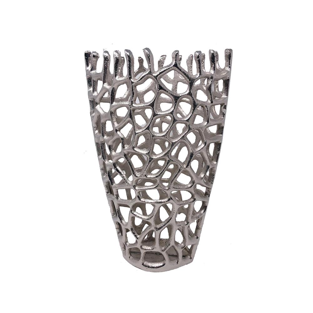 Silver Aluminum Branch Twig Table Vase - 13"