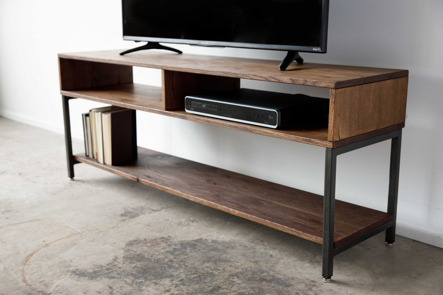 Rich Dark Finish Maple And Steel Media Center