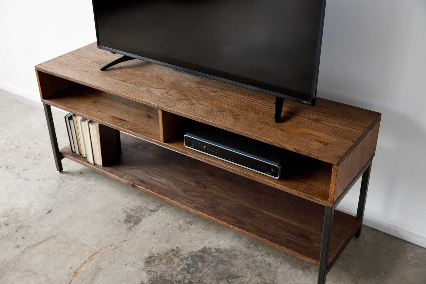 Rich Dark Finish Maple And Steel Media Center