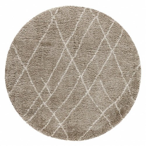 Sand Diamonds Design Shag Rug - 94" x 126"