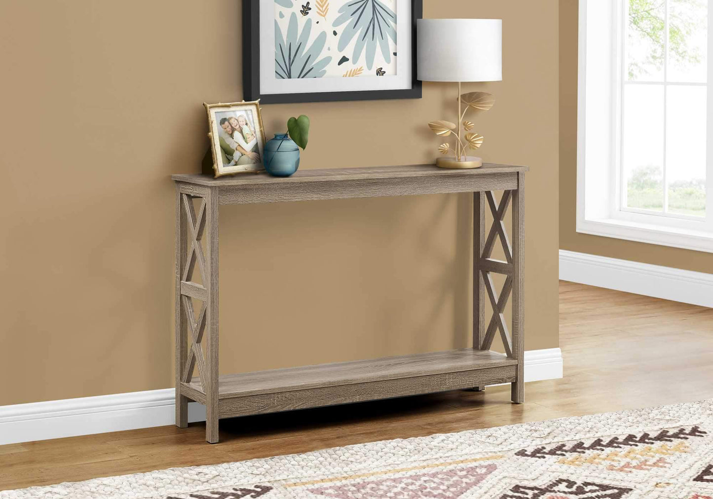 Hall Console Accent Table - Dark Taupe