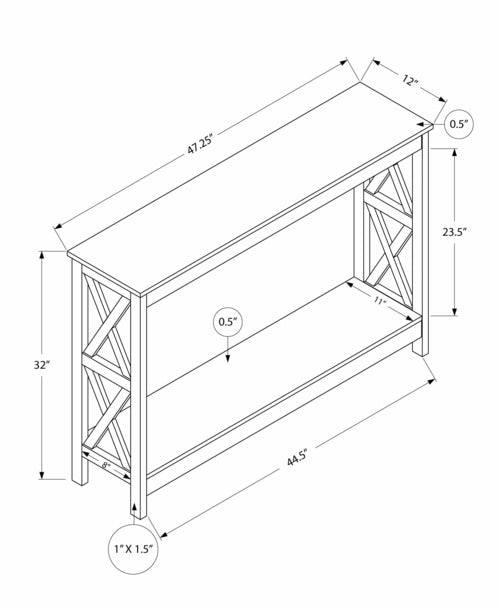 Hall Console Accent Table - Dark Taupe