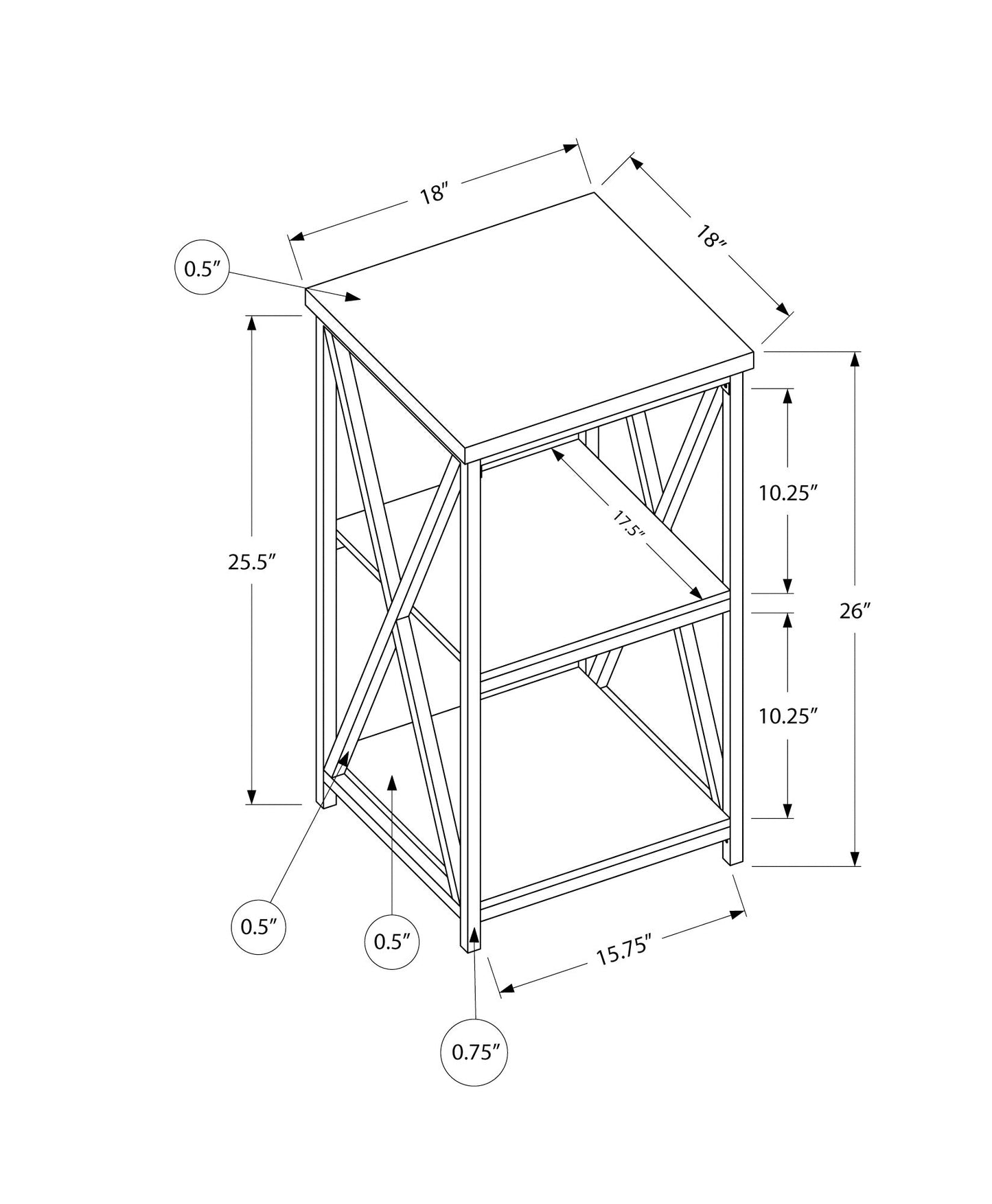 Espresso Black Metal Accent Table