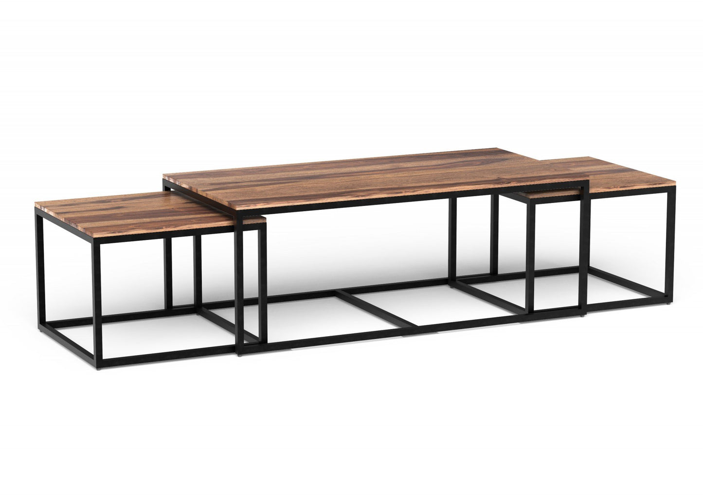 Natural Wood Nesting Coffee or End Tables - Set of 3