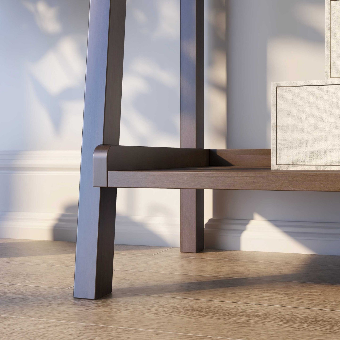 Solid Wooden Bookcase with 3 Shelves in Espresso
