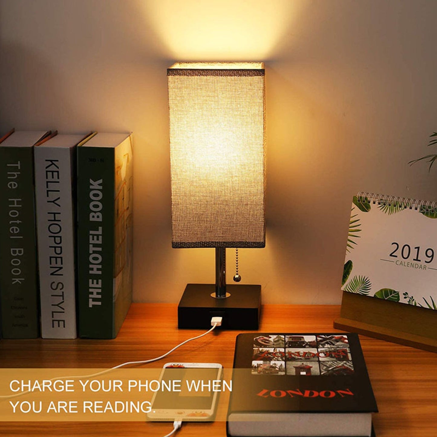 Elegant Modern Table or Desk Lamp with Charger