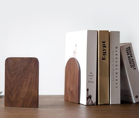Solid Beech Wood Bookend - Square Top or Rounded - Save 25% when you order a pair