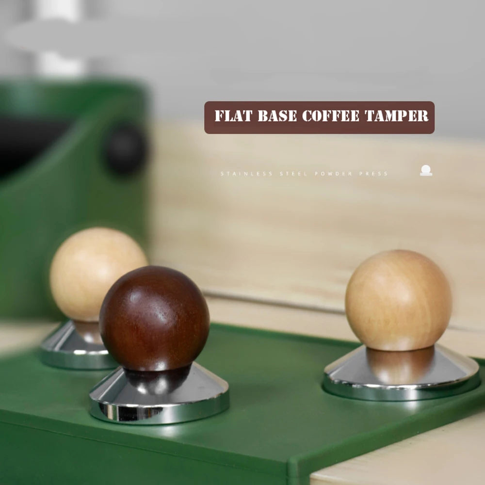 Coffee Tamper - Walnut/Beech Handle - 304 Stainless Steel