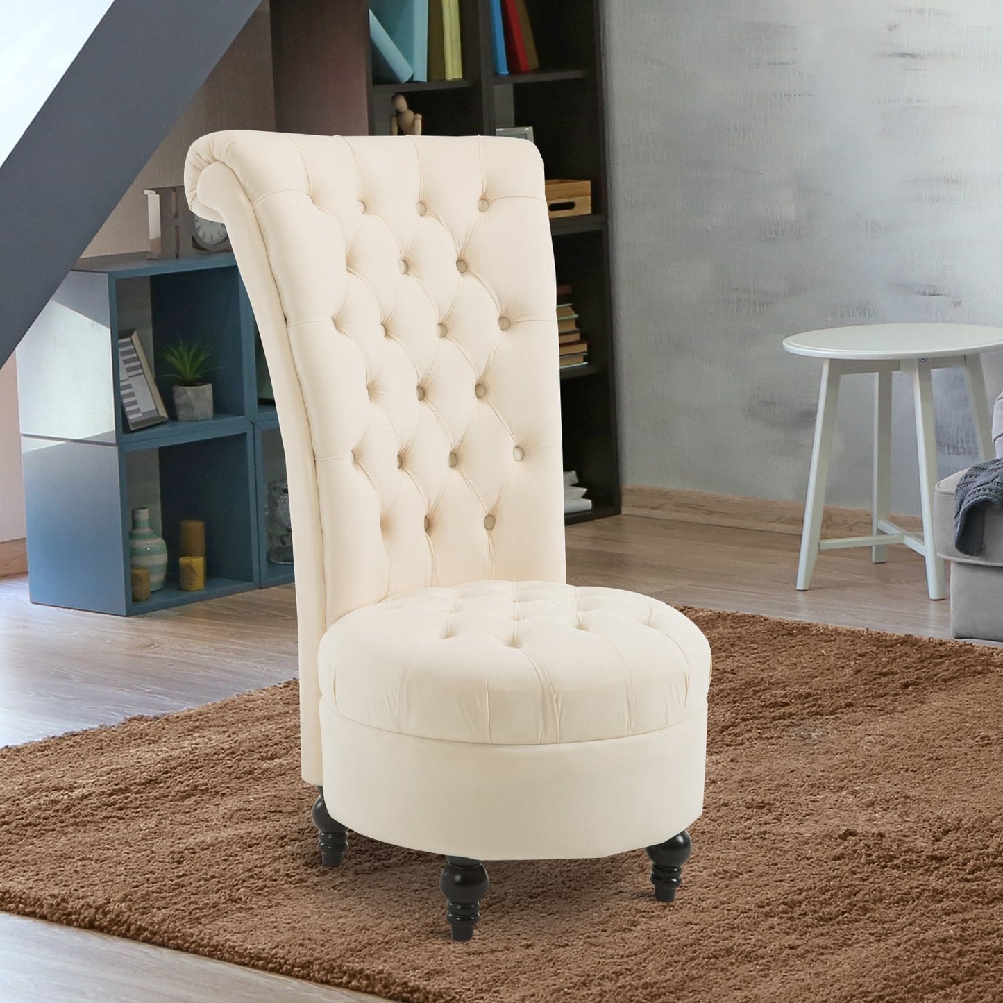 Tufted High Back Velvet Accent Chair - 45"