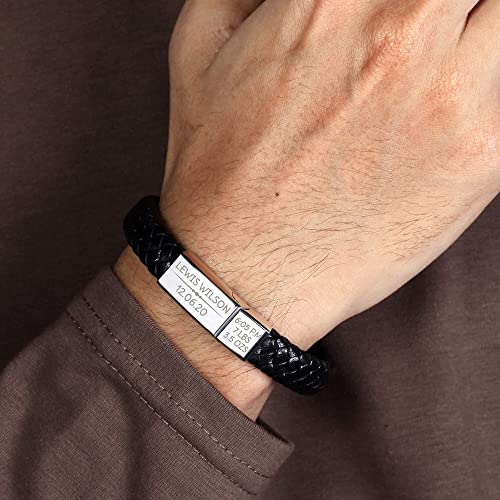 Leather Father/Grandfather Baby Bracelet - Customized
