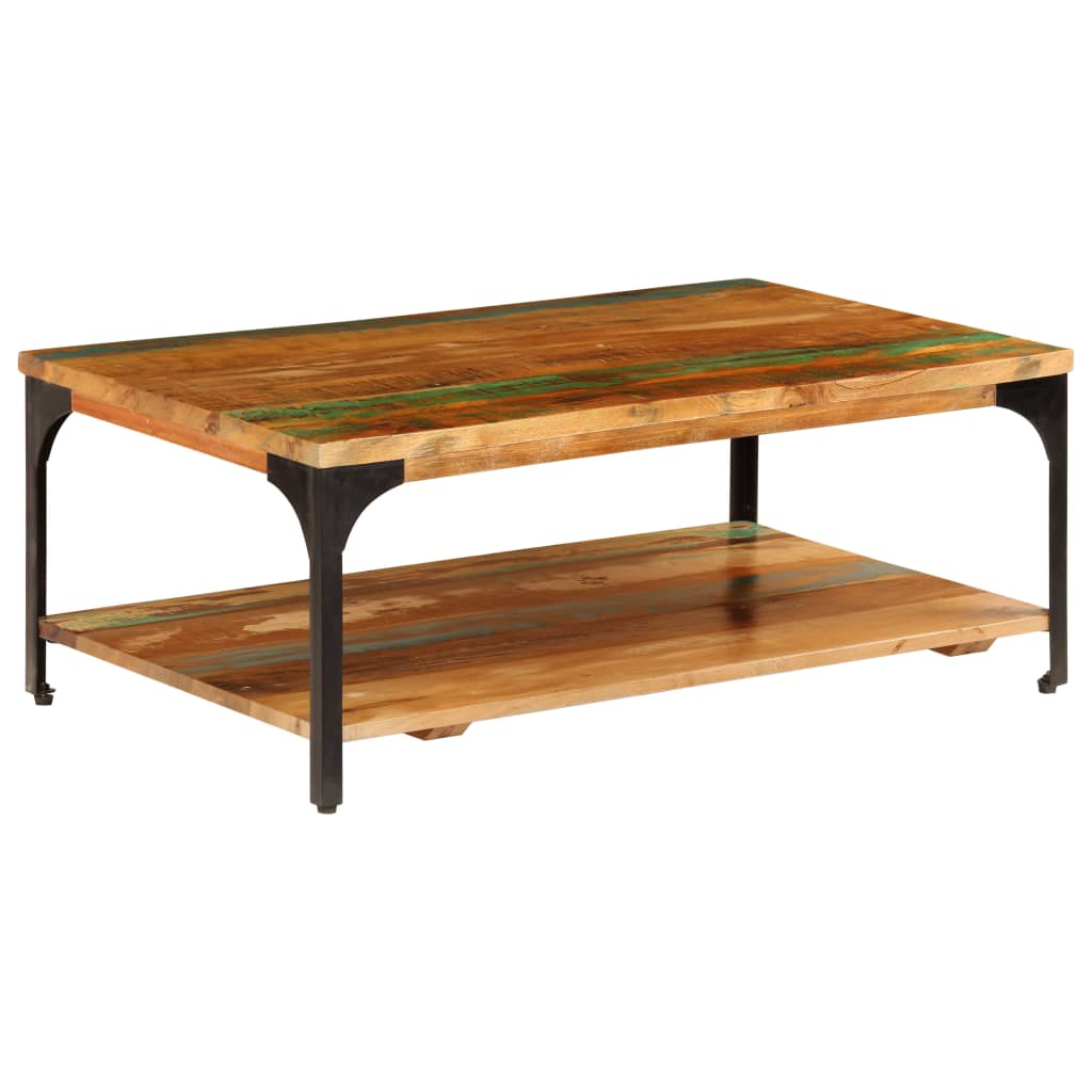 Solid Reclaimed Wood Coffee Table with Shelf