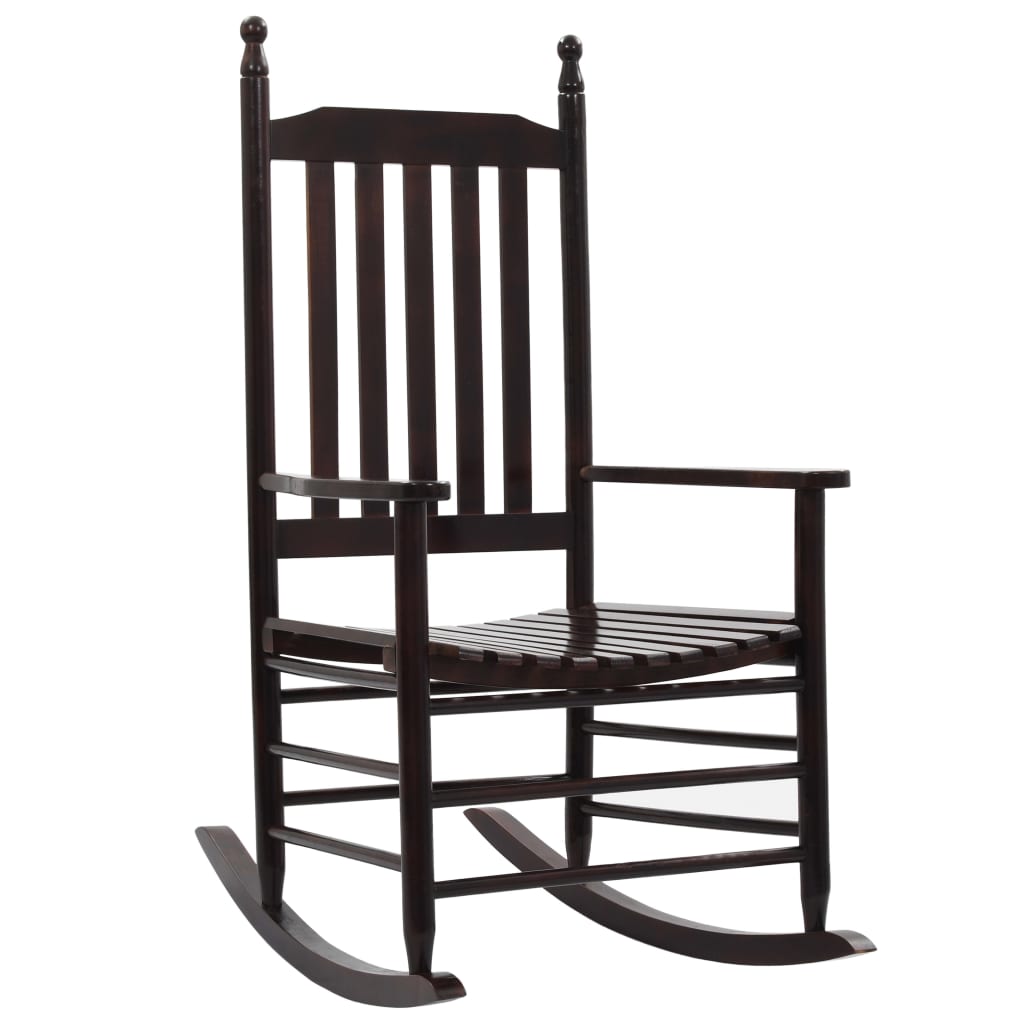 Rocking Chair with Curved Seat - Grey Poplar Wood