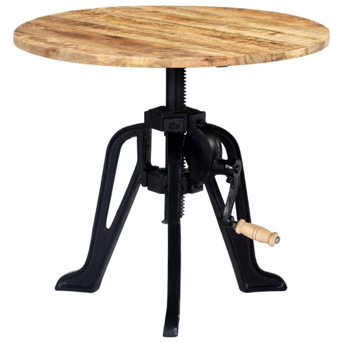 Side Table Solid Mango Wood and Cast Iron