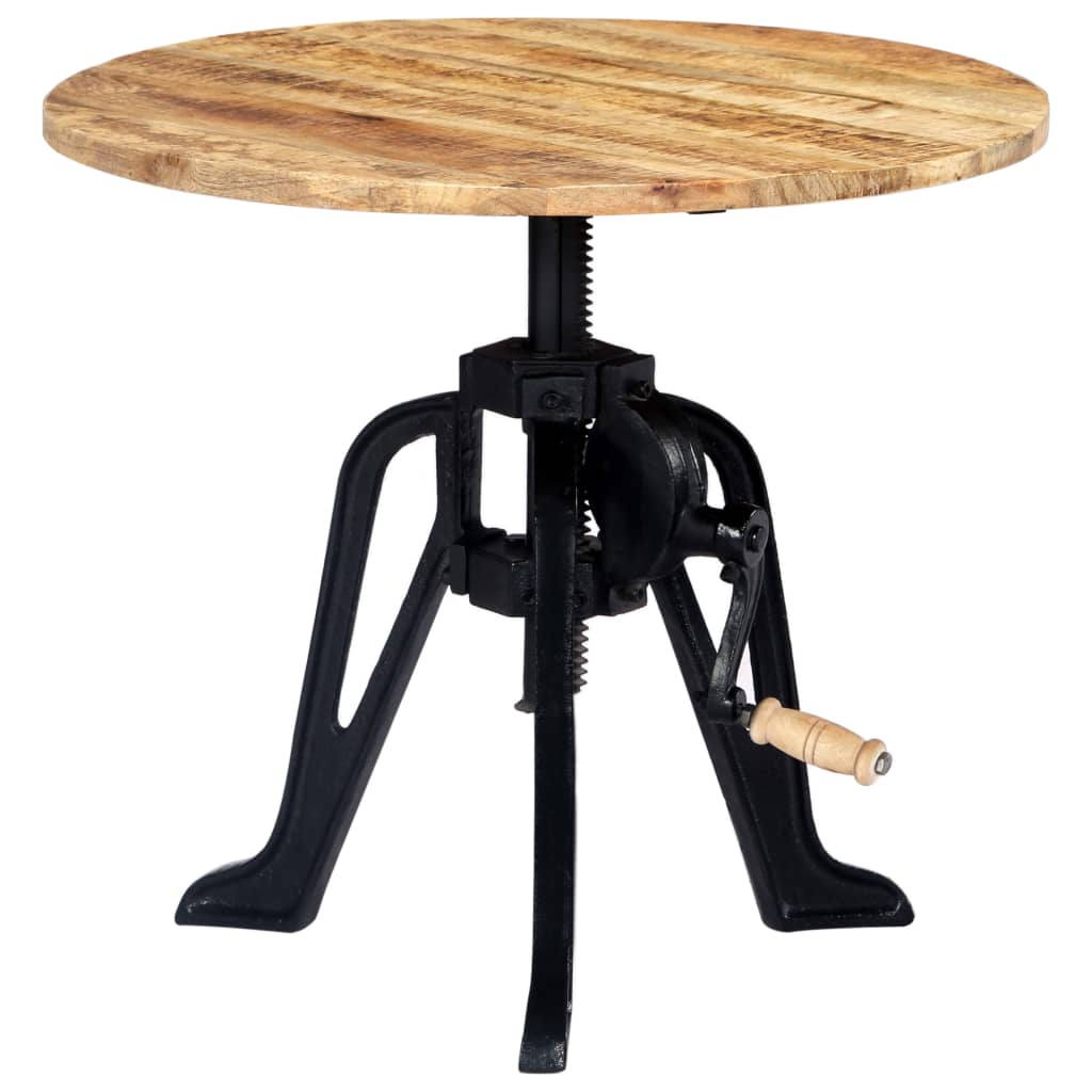 Side Table Solid Mango Wood and Cast Iron