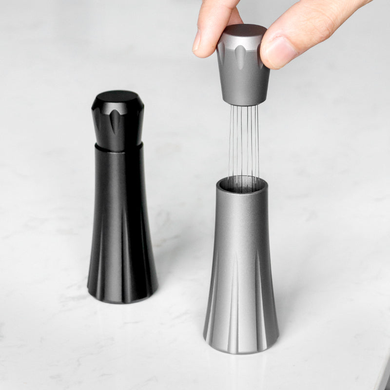 Aluminum Espresso Coffee Needle Distribution Tool with Stand