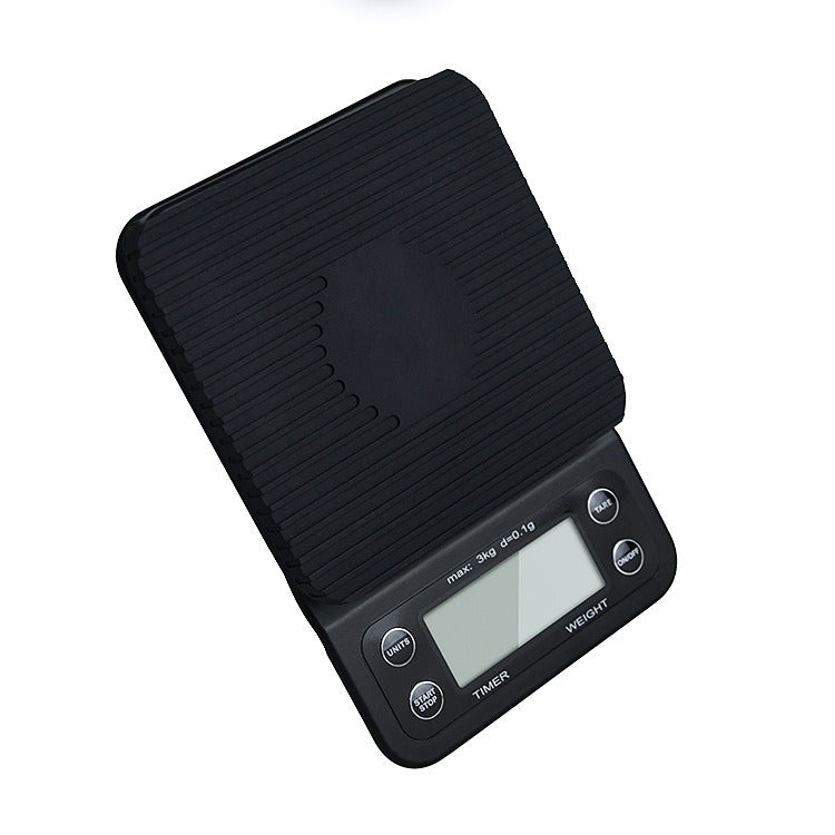 Electronic Coffee Weighing and Timing Scale - Black with Digital Screen