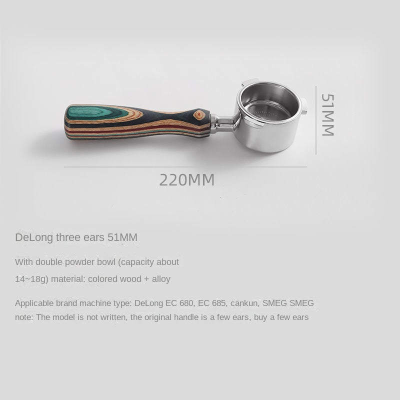 Coloured Wood Bottomless Coffee/Espresso Handle/portafilter - Various Sizes and Designs
