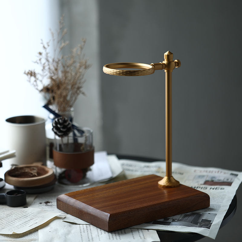Hand Brewed Coffee Travel Rack - Filter Cup Support with Solid Wood Base