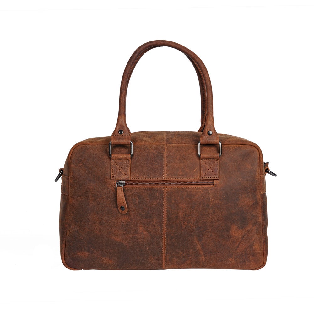Vintage Distressed Leather Duffle Bag