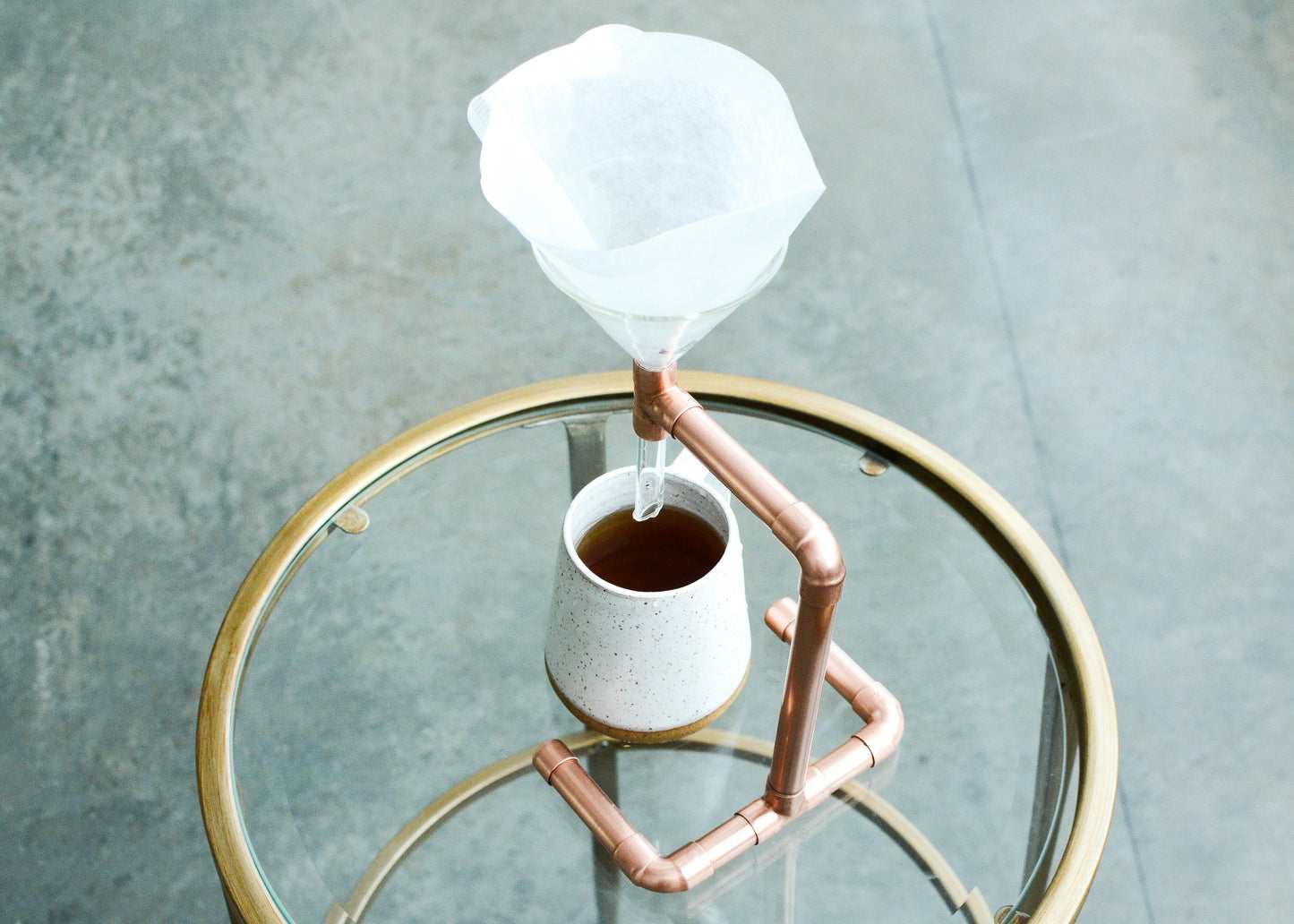 Hand-polished Copper Coffee Pour Over