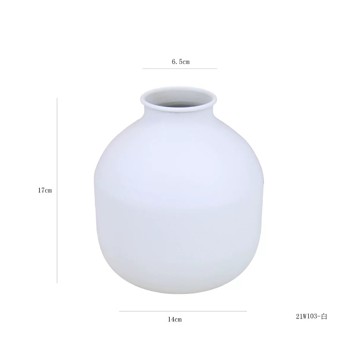 Matte Black or White Metal Vase: For Dried Flowers, Wedding Gifts, and Home Decor