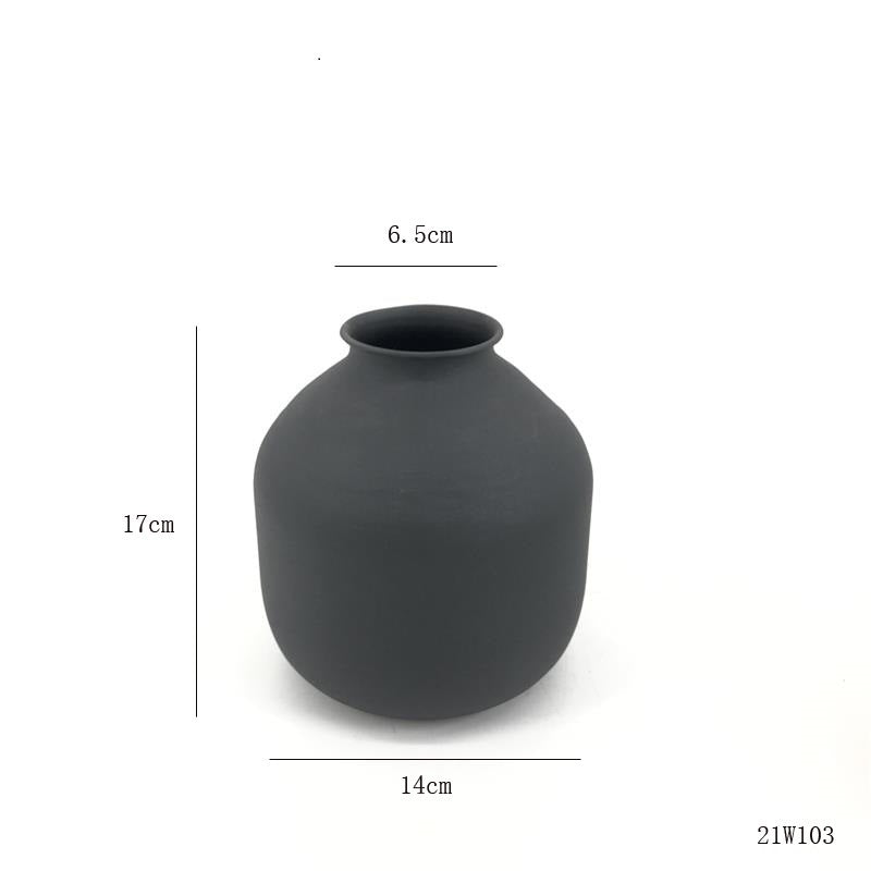 Matte Black or White Metal Vase: For Dried Flowers, Wedding Gifts, and Home Decor