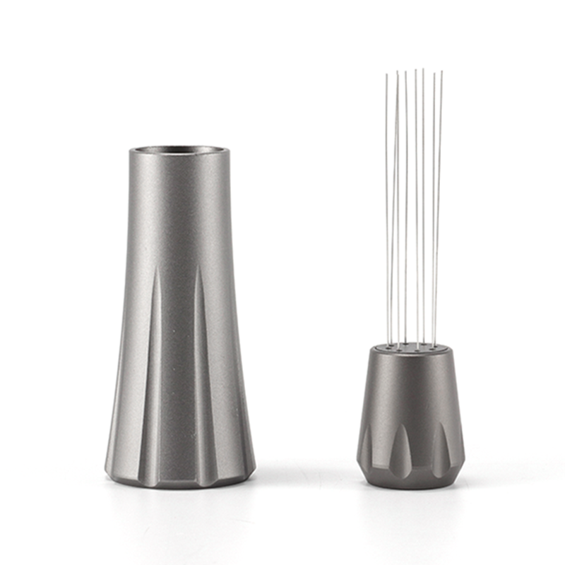 Aluminum Espresso Coffee Needle Distribution Tool with Stand
