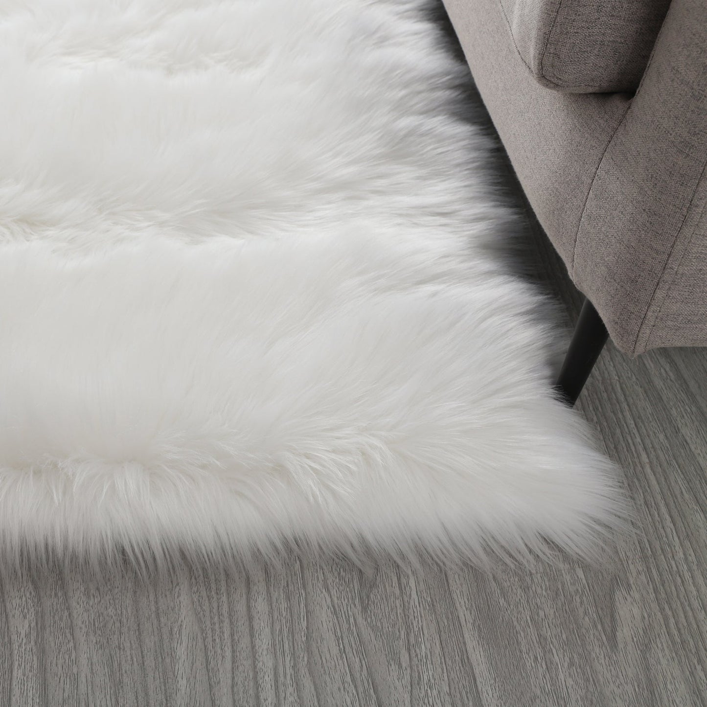 Ultra Soft Fluffy Faux Fur Area Rug - White - 3 Sizes