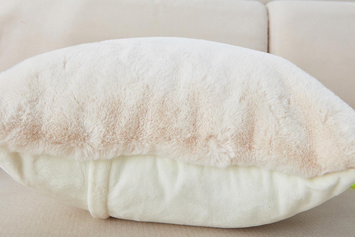 Agnes Luxury Chinchilla Faux Fur Pillow - Beige