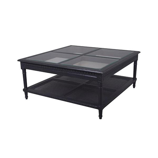 Hampton Style Polo Square Coffee Table - Black