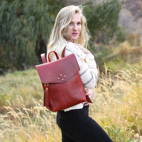 Woman's Leather Rucksack