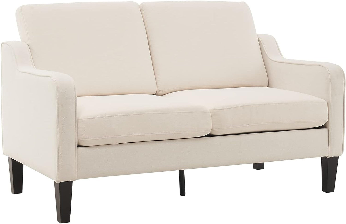 Mid-Century Modern Loveseat: Small, Light Grey rana