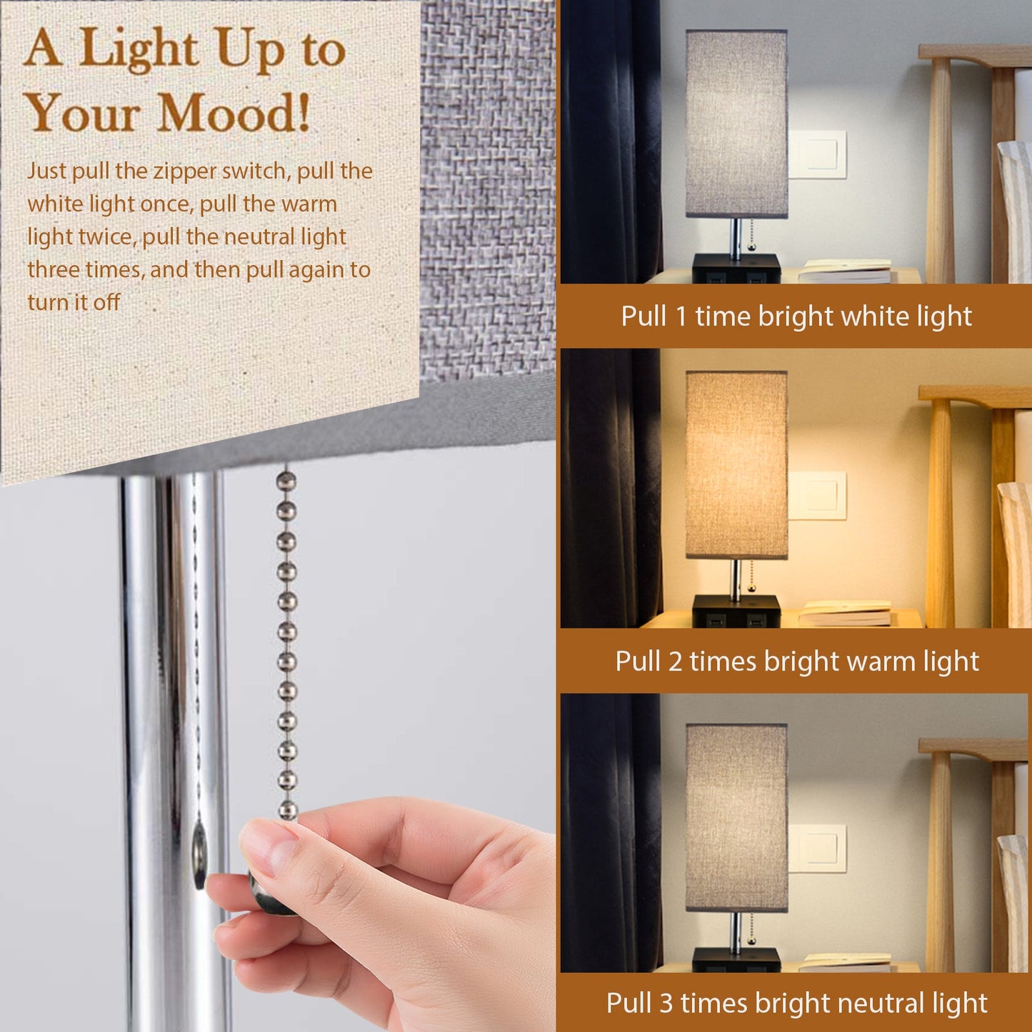 Elegant Modern Table or Desk Lamp with Charger